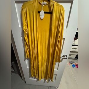 Golden Yellow Open Front Cardigan by Pretty Woman